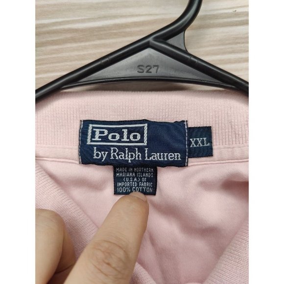 Polo Ralph Lauren Shirt Men's 2XL XXL Pink Blue Pony Short Sleeve Casual - Picture 7 of 8